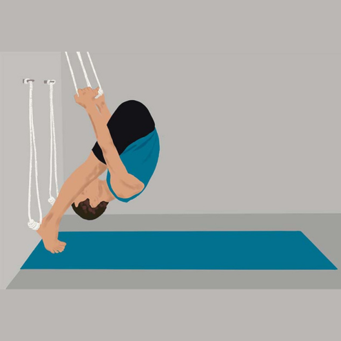 Iyengar Yoga Anti-Gravity Wall Rope | Long & Medium | Pc- 4 With 4 Wall Mount & Fasteners
