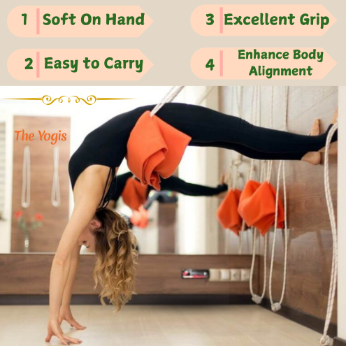 Iyengar Yoga Anti-Gravity Wall Rope | Long & Medium | Pc- 4 With 4 Wall Mount & Fasteners