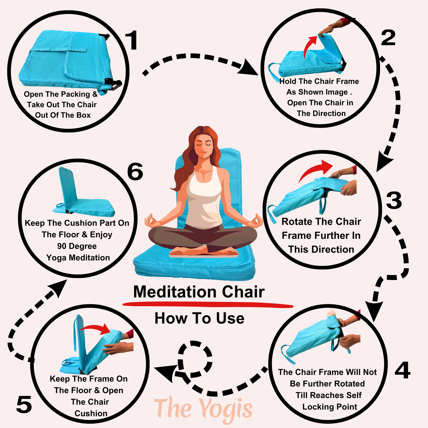 Meditation Seat Cushion - Foldable Portable Large Size