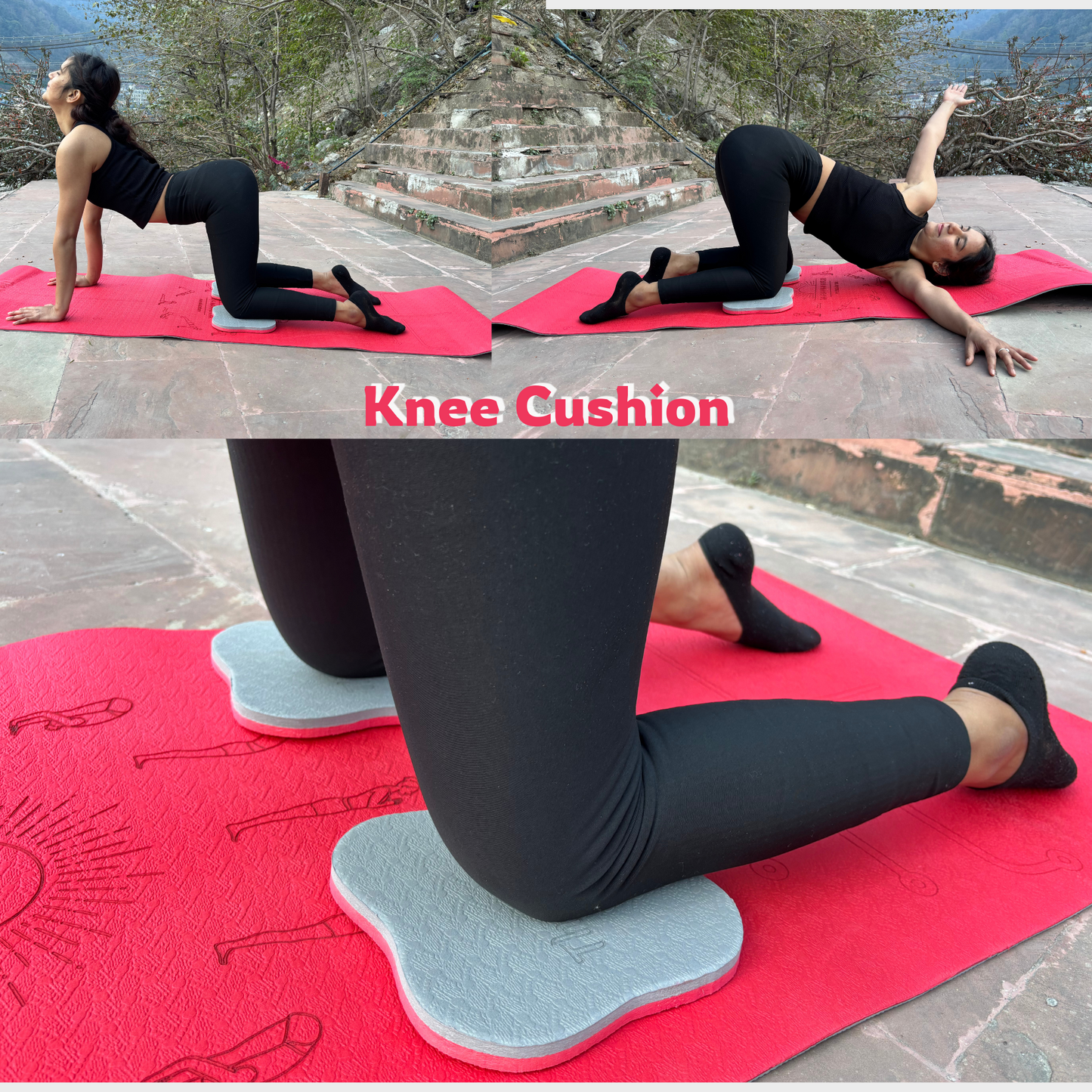 Premium Yoga Wheel Combo Kit | Red & Grey |