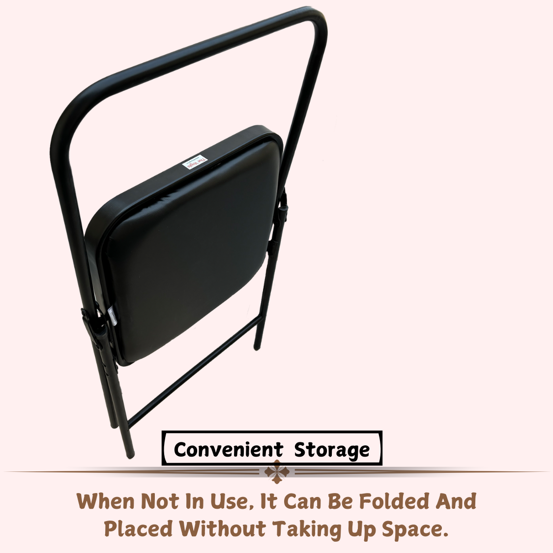 Iyengar Yoga Chair with Leather Cushion Seat | Black Color |