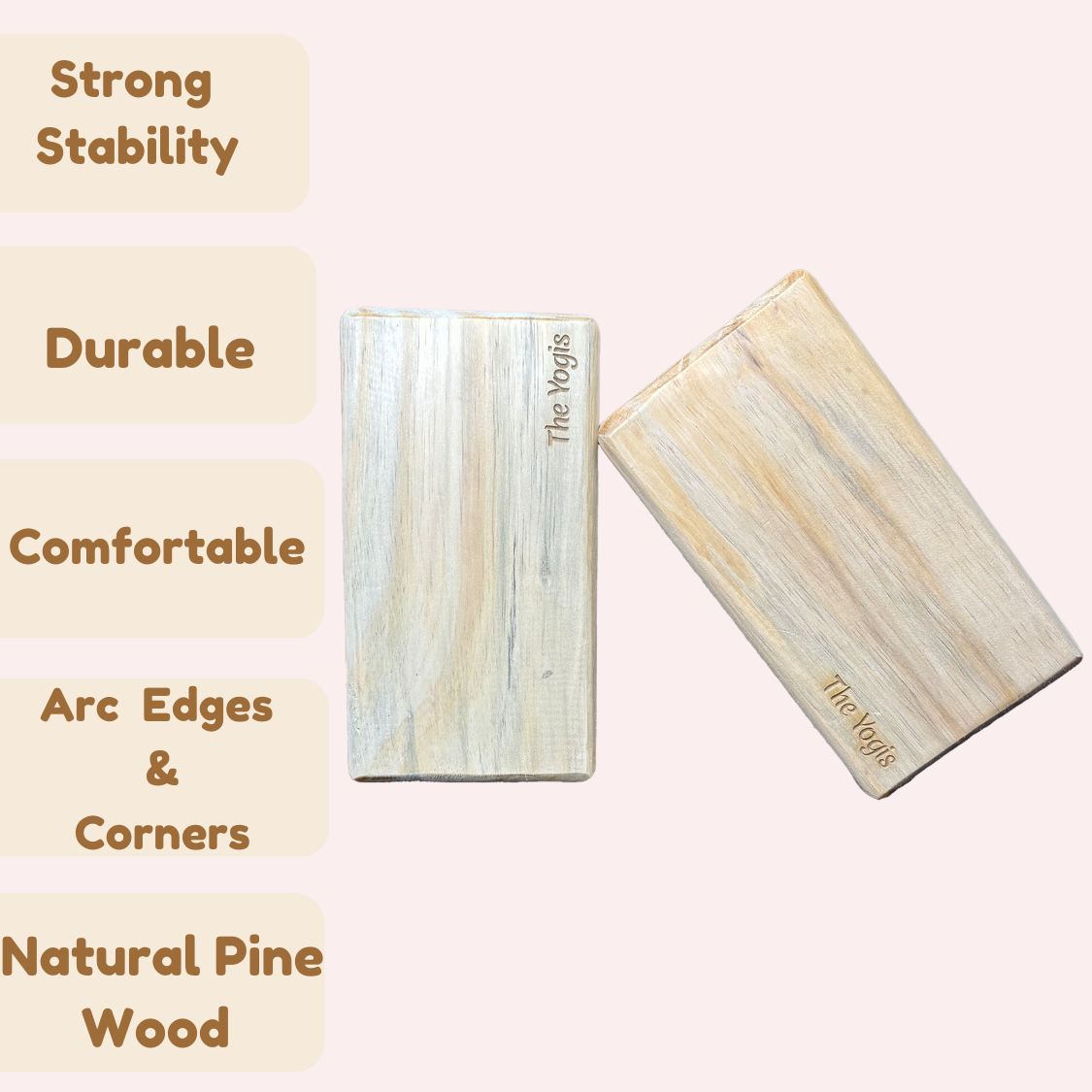 Wooden Yoga Blocks Pc-2 | Size -9x5x3inch |