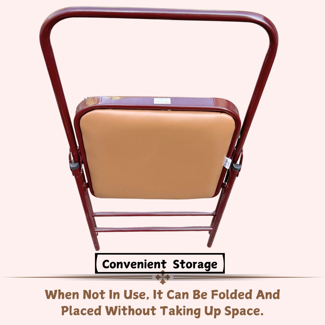 Iyengar Yoga Chair with Leather Cushion Seat | Brown Color |
