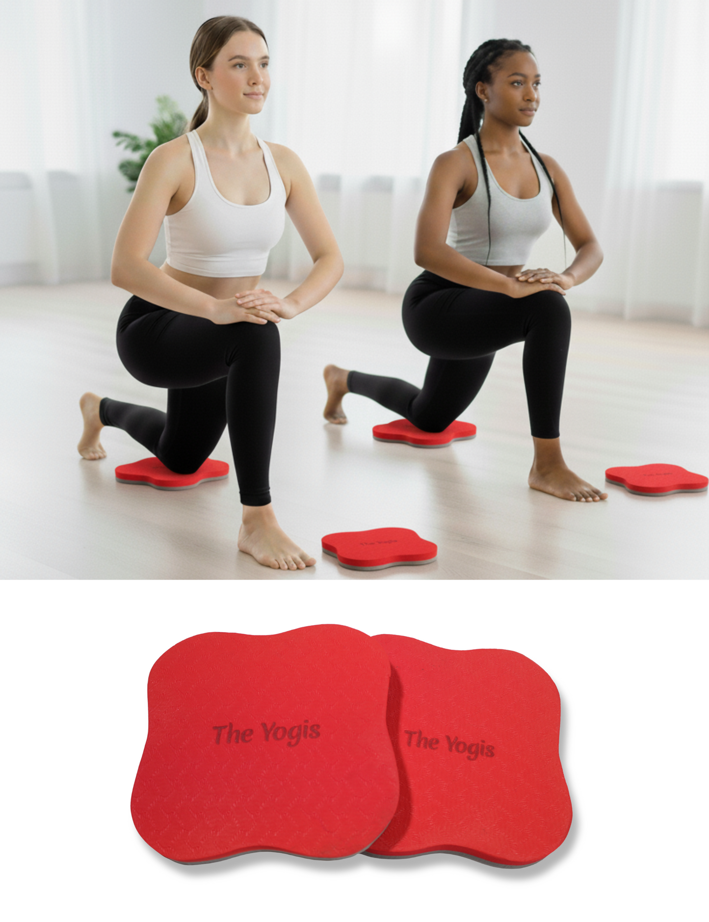 Knee & Elbow Cushion Pad | red & grey | Set of -2
