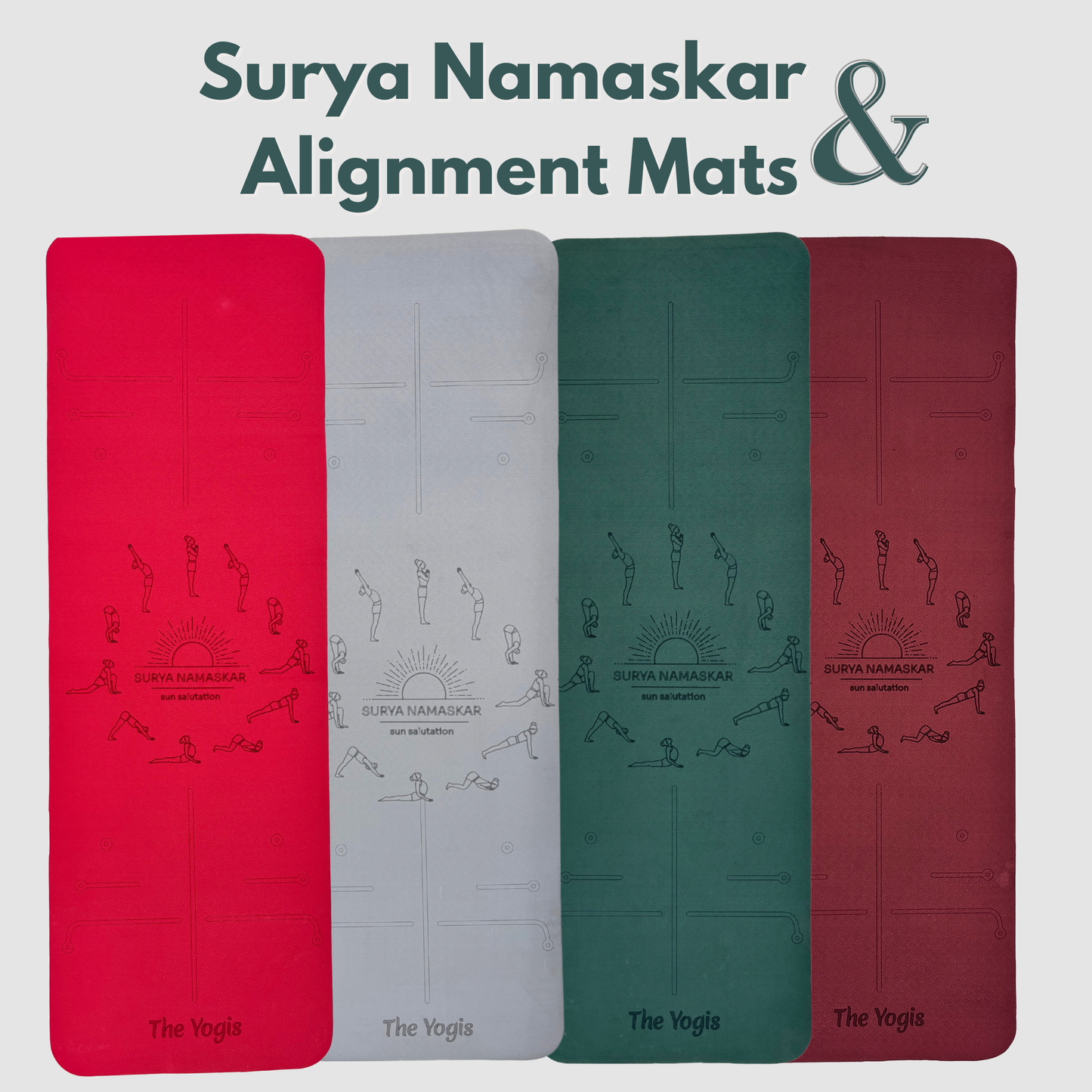 Yoga Mat With Alignment | Color- Wine | 8mm