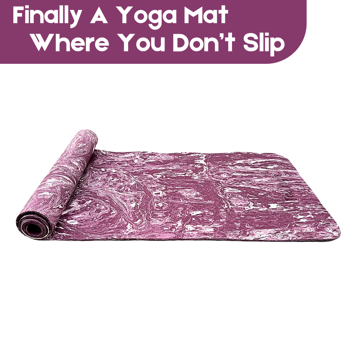 Yoga Mat | Color-Marble Purple | 6mm