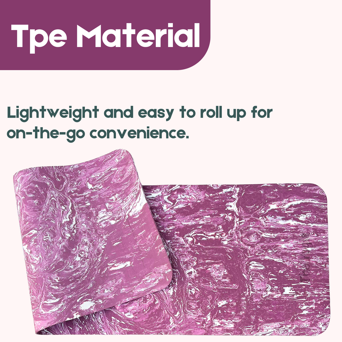 Yoga Mat | Color-Marble Purple | 6mm