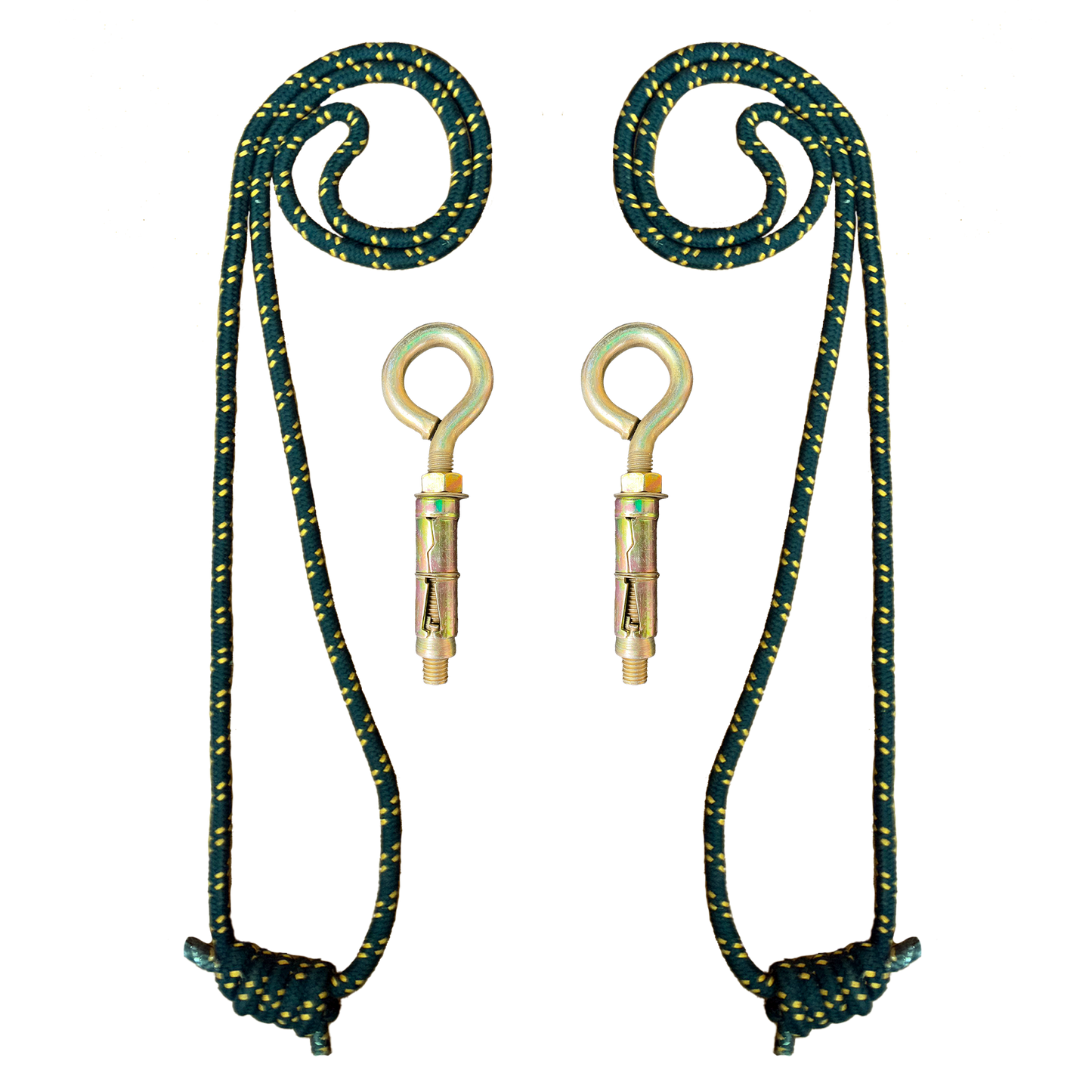 Iyengar Yoga Anti-Gravity Wall Rope | Size- Long | Pc- 2 With 2 Wall Hook Fasteners