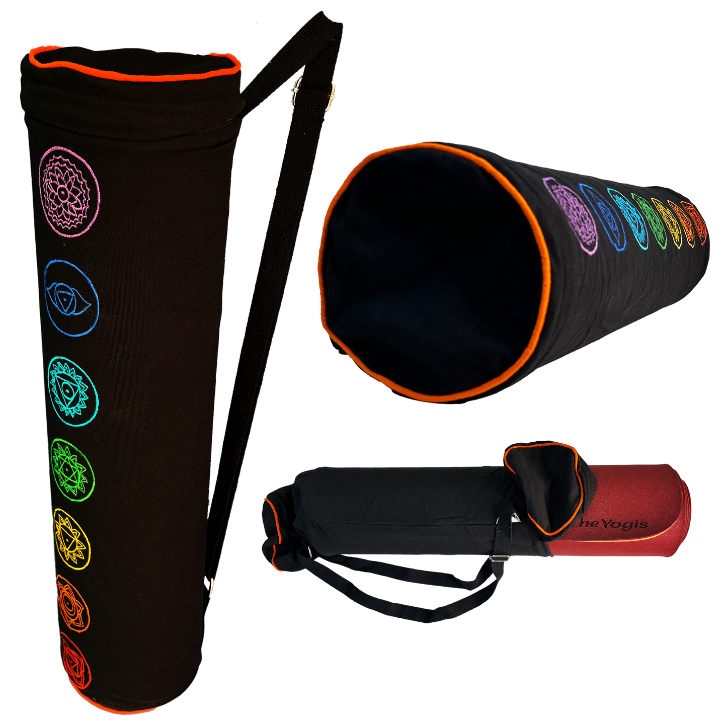 7 Chakra Embroidery Cotton Carry Bag for Yoga Mat