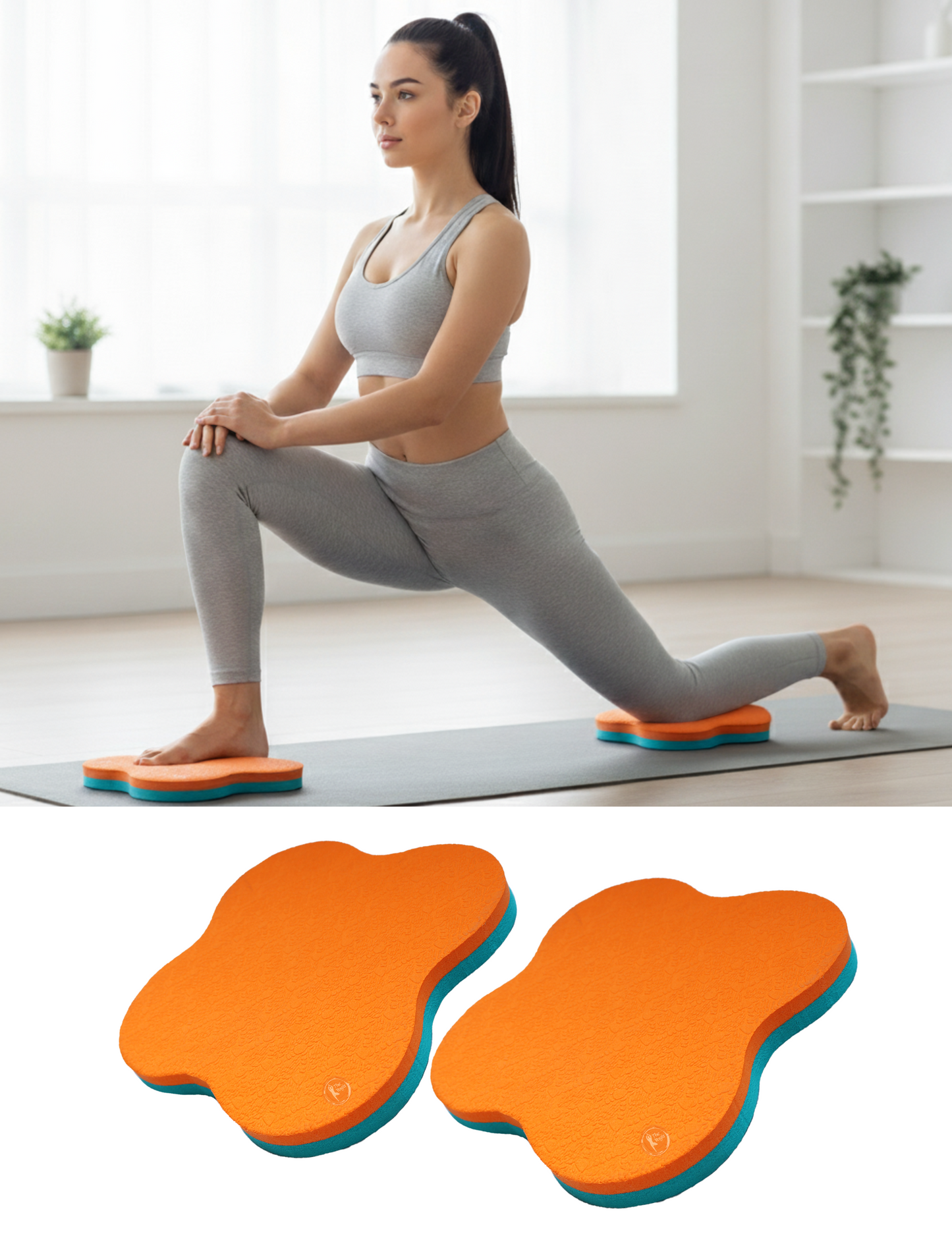 Knee & Elbow Cushion Pad - Aqua Orange | Set of 2 |