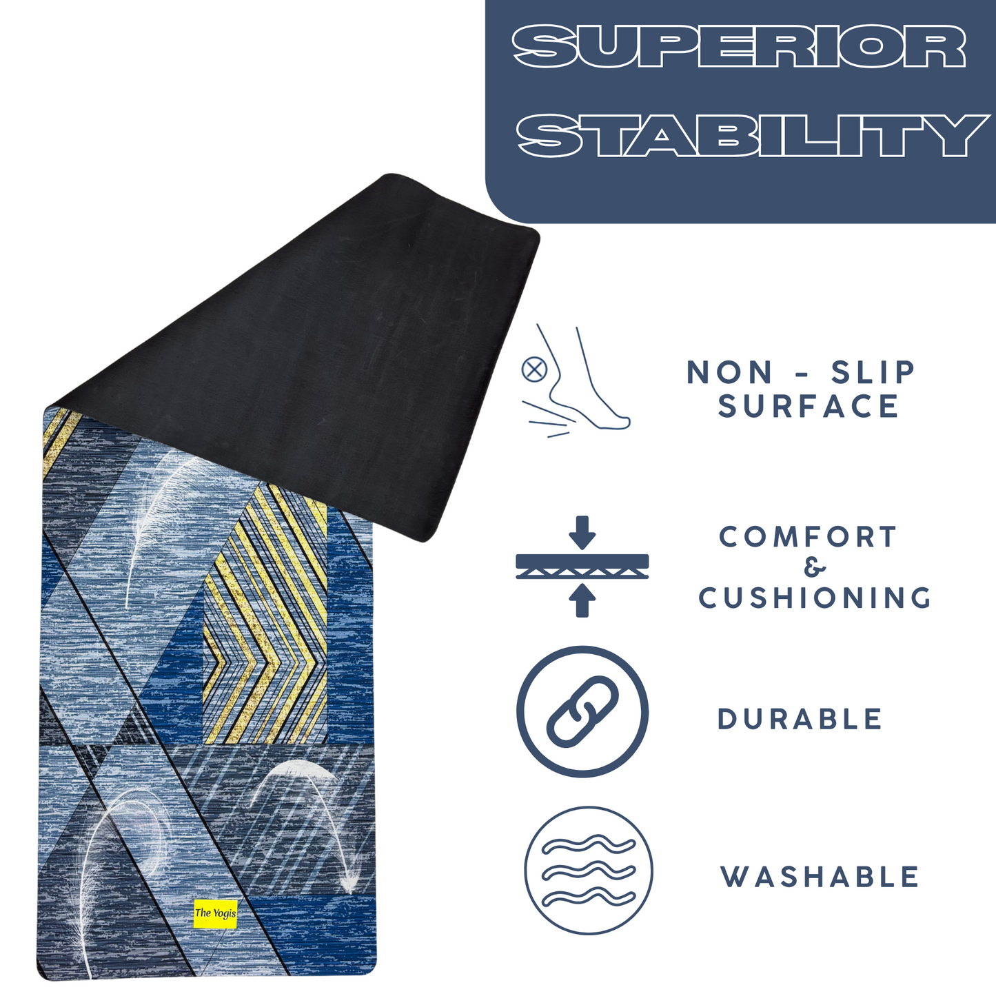 Suede Natural Rubber Yoga Mat And Carry Strap 4mm