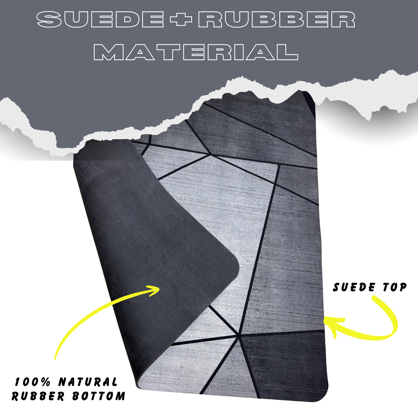 Suede Natural Rubber Yoga Mat And Carry Strap 4mm