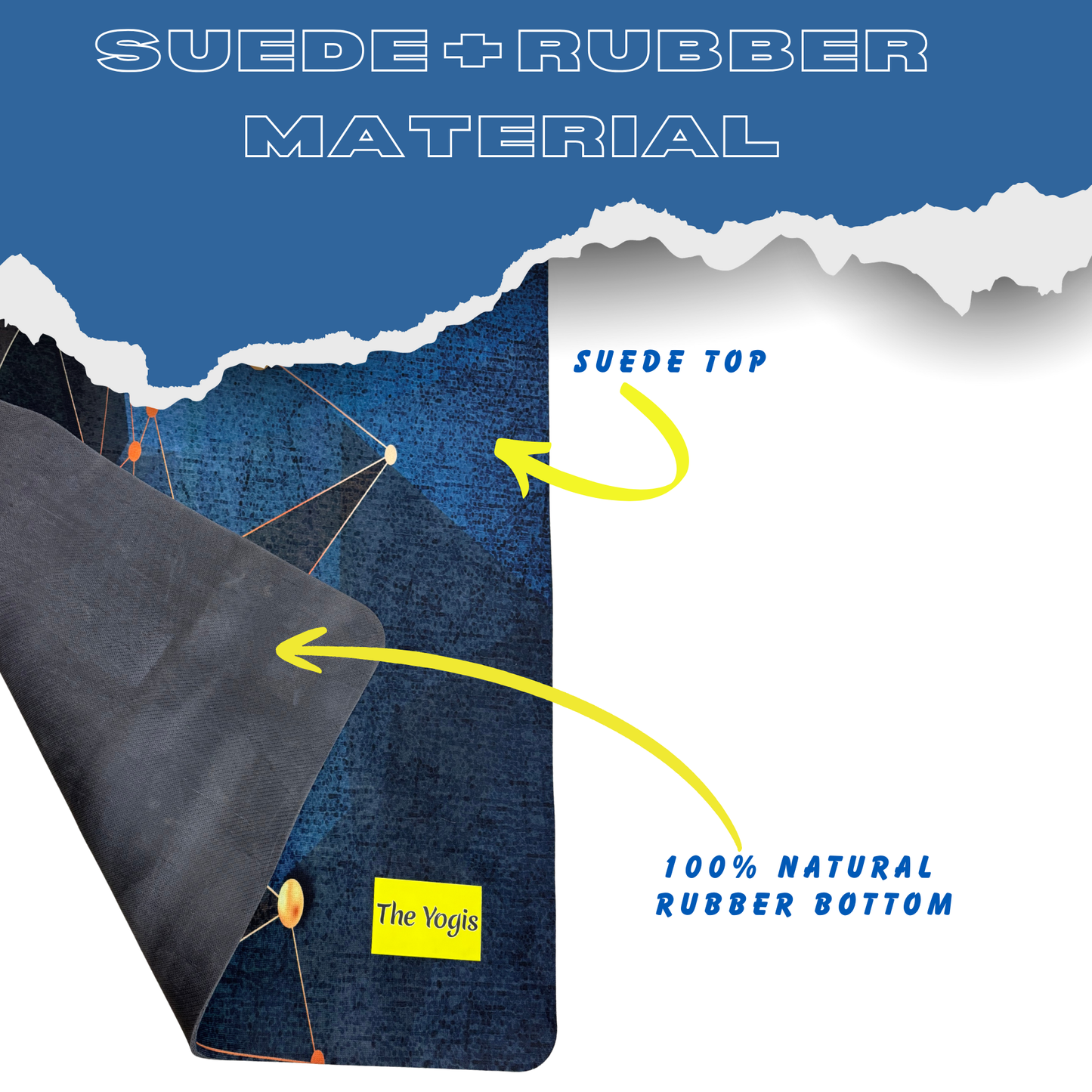 Suede Natural Rubber Yoga Mat And Carry Strap 4mm
