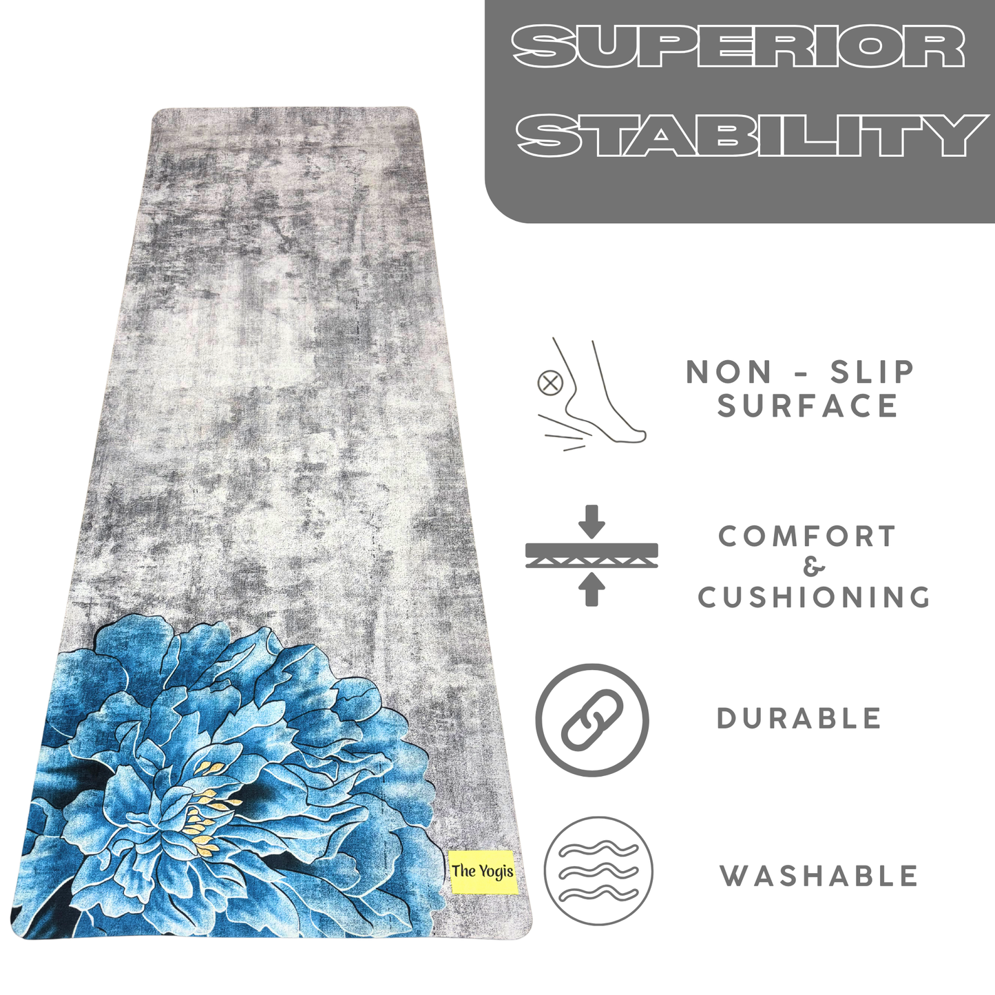 Suede Natural Rubber Yoga Mat And Carry Strap 4mm