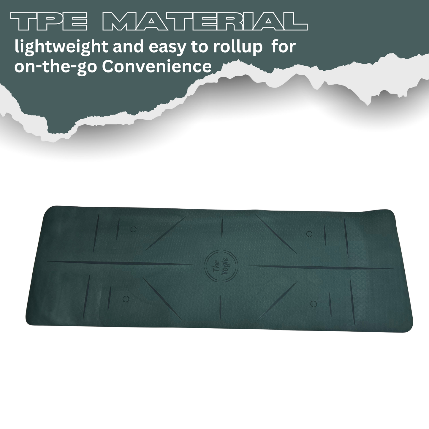 Yoga Mat With Alignment | Color- Bottle Green| 8mm