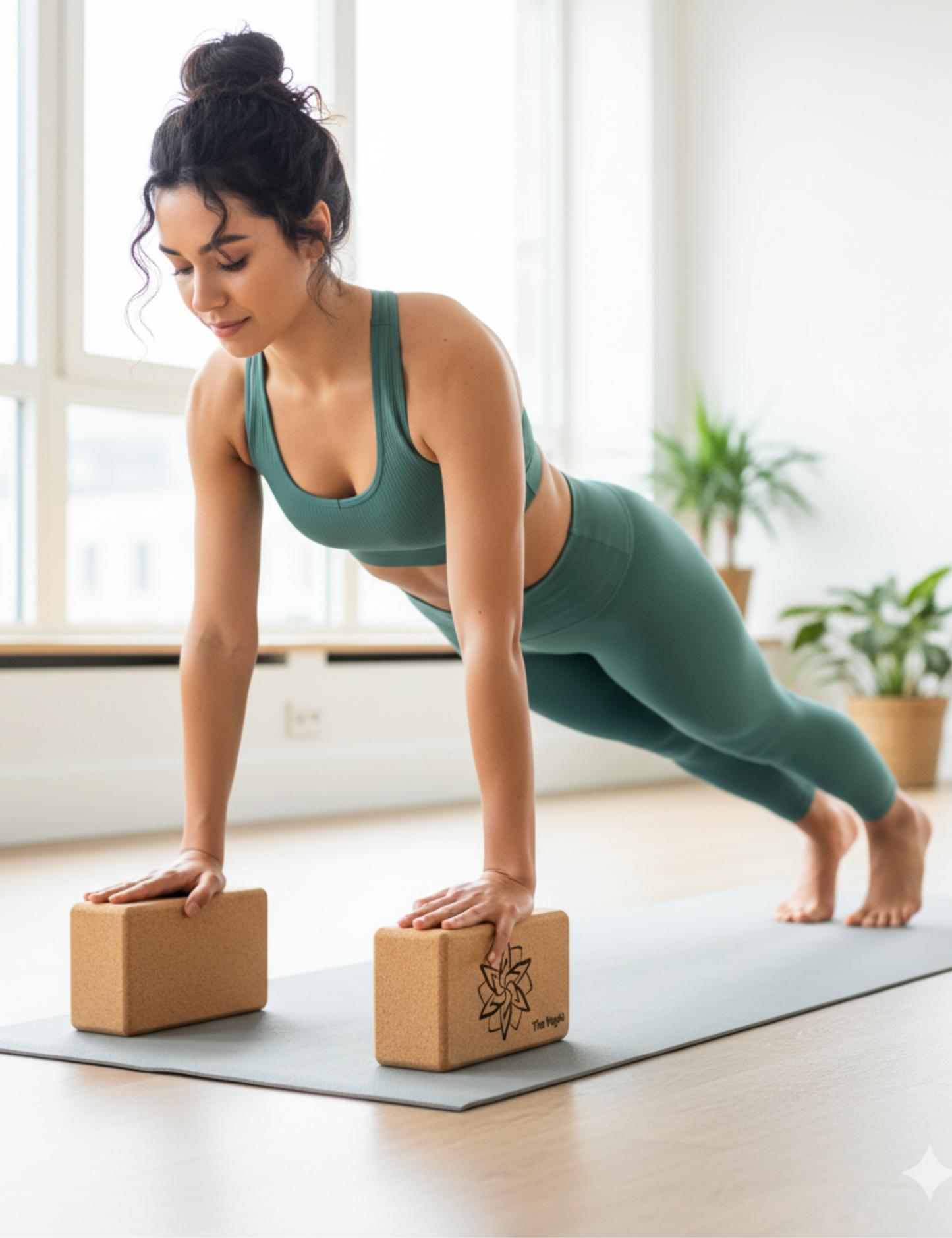 Cork Yoga Brick Pc -2 | Size - 9x5x3inch |