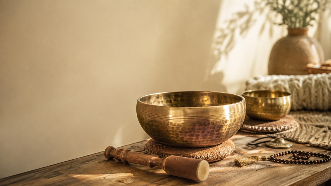 Tibetan singing bowl used for sound healing and meditation