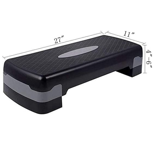 Aerobic Exercise Step Platform with Height Adjustment, Black