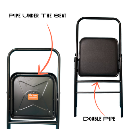 Iyengar Yoga Chair with Leather Cushion Seat | Double Pipe |