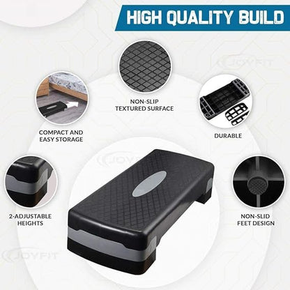 Aerobic Exercise Step Platform with Height Adjustment, Black