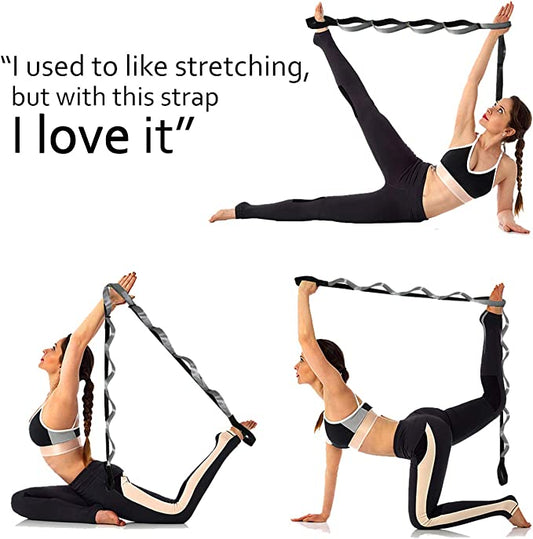 10 Loops Stretching Strap for Yoga , Fitness Physical Therapy | Pure Cotton |