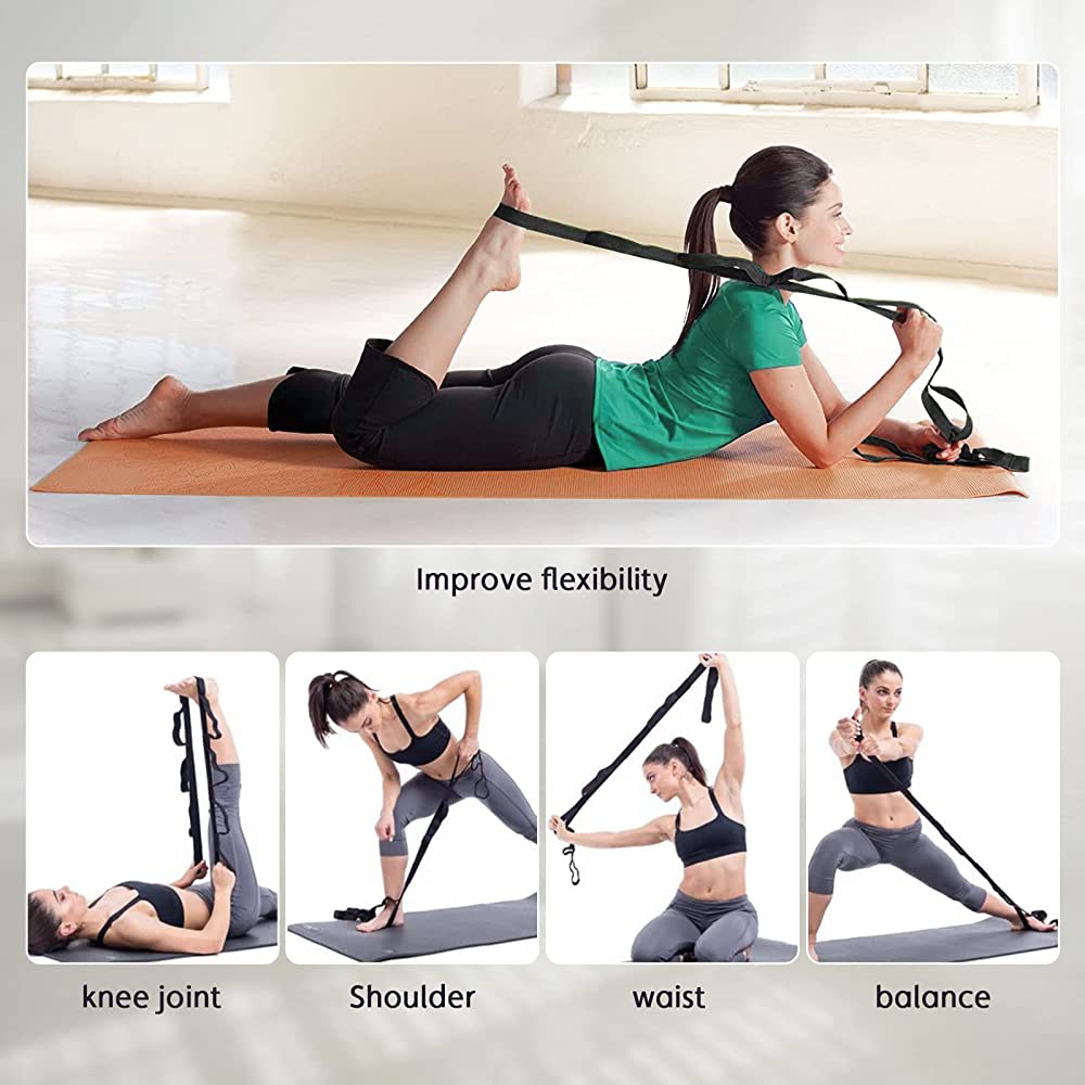 10 Loops Stretching Strap for Yoga , Fitness Physical Therapy | Pure Cotton |