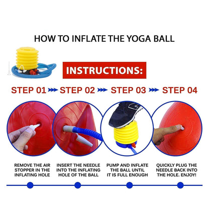 Gym Ball Anti Burst Exercise Ball with Foot Pump for Yoga Workout | 65Cm |