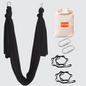Aerial Yoga Hammock Kit |Silk Fabric | 2 Carabiners , 2 Daisy Chain | Black