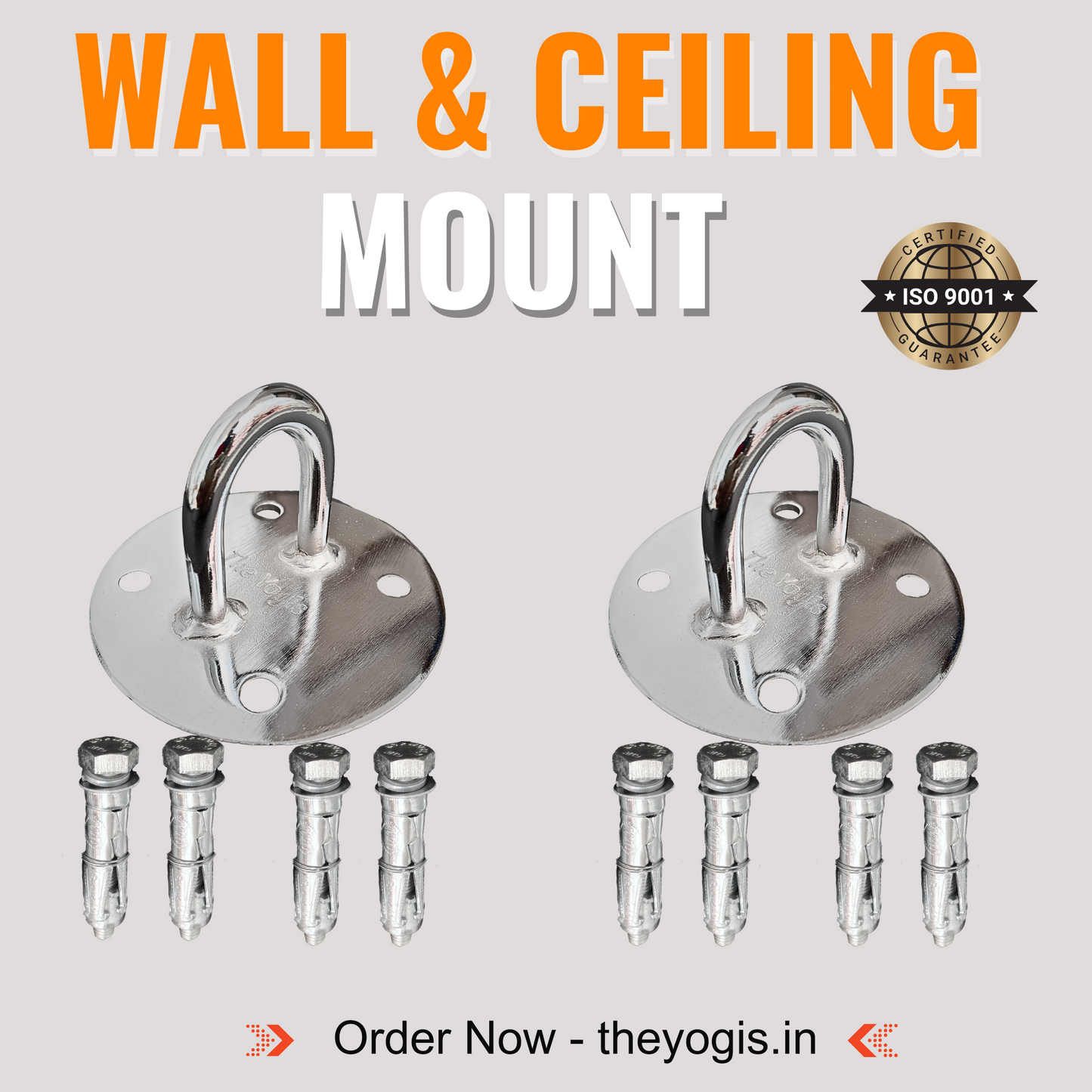 Wall and Ceiling Mount Bracket for Aerial Yoga & Iyengar Yoga Wall Ropes | Pc - 2
