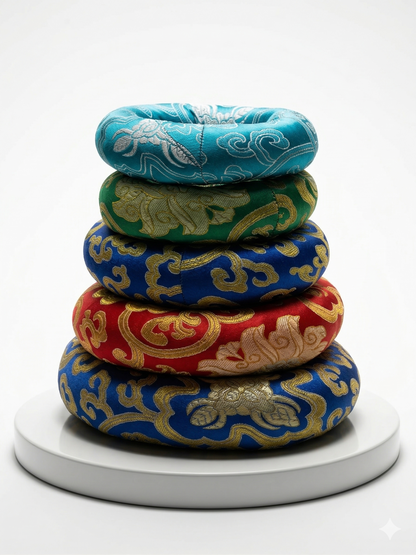 Singing Bowl Silk Ring Cushion