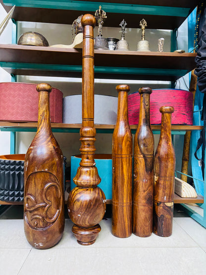Sheesham Wood Mudgar with Om Hand Carving