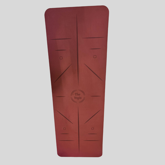 TPE Yoga Mat 6mm With Alignment | Color- Wine |