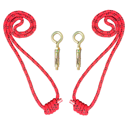 Iyengar Yoga Anti-Gravity Wall Rope | Size- Long  | Pc- 2 With 2 Wall Hook Fasteners