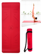 TPE Yoga Mat 6mm With Alignment | Red+Grey Color |