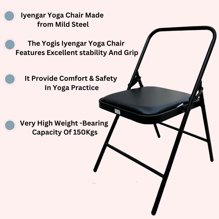Iyengar Yoga Chair with Leather Cushion Seat