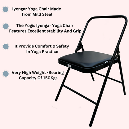 Iyengar Yoga Chair with Leather Cushion Seat