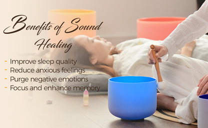 7 Chakra Crystal Singing Bowl Set – Colored Quartz Bowls