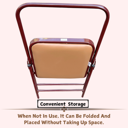 Iyengar Yoga Chair with Leather Cushion Seat | Brown Color |