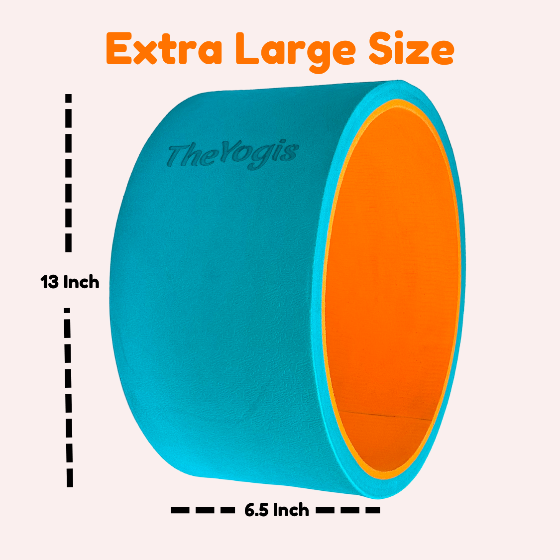 Yogis Yoga Wheel 13x6.5inch | Aqua+Orange