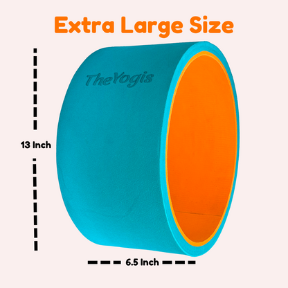 Yogis Yoga Wheel 13x6.5inch | Aqua+Orange