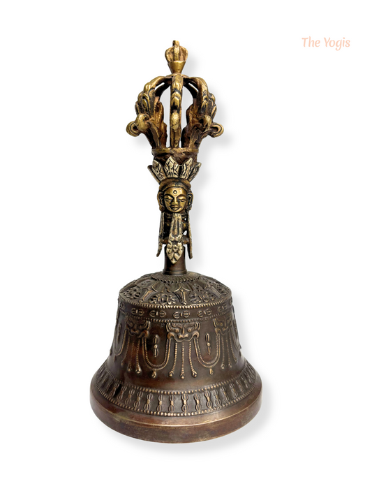Tibetan Buddhist Meditation Om Bell and Dorje Set Handmade Vajra Dorje | Size - 9 inch |