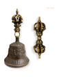 Tibetan Buddhist Meditation  Om Bell and Dorje Set Handmade Vajra Dorje  | Size - 7.9 inch |