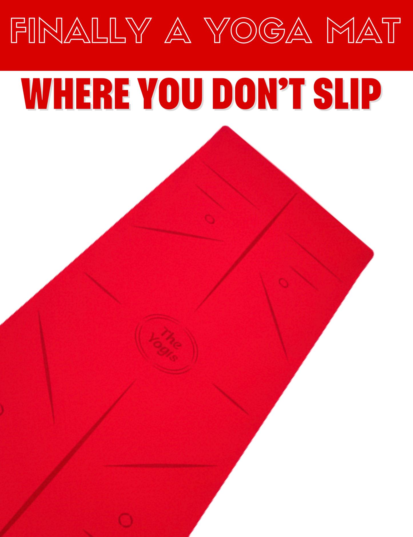 TPE Yoga Mat 6mm With Alignment | Red+Grey Color |