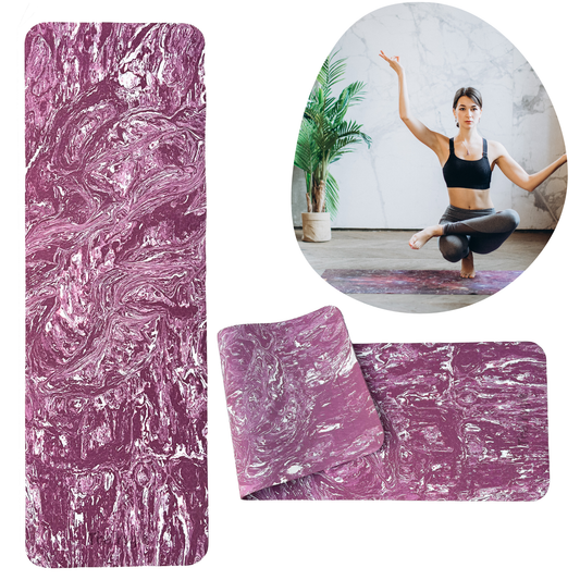Yoga Mat  | Color-Marble Purple  | 6mm