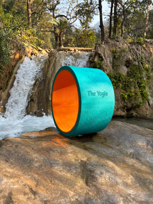 Yogis Yoga Wheel 13x6.5inch | Aqua+Orange
