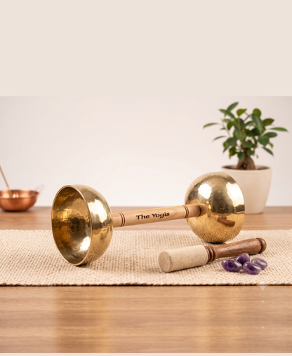 Double Singing Bowl with Handle ( Damaru )