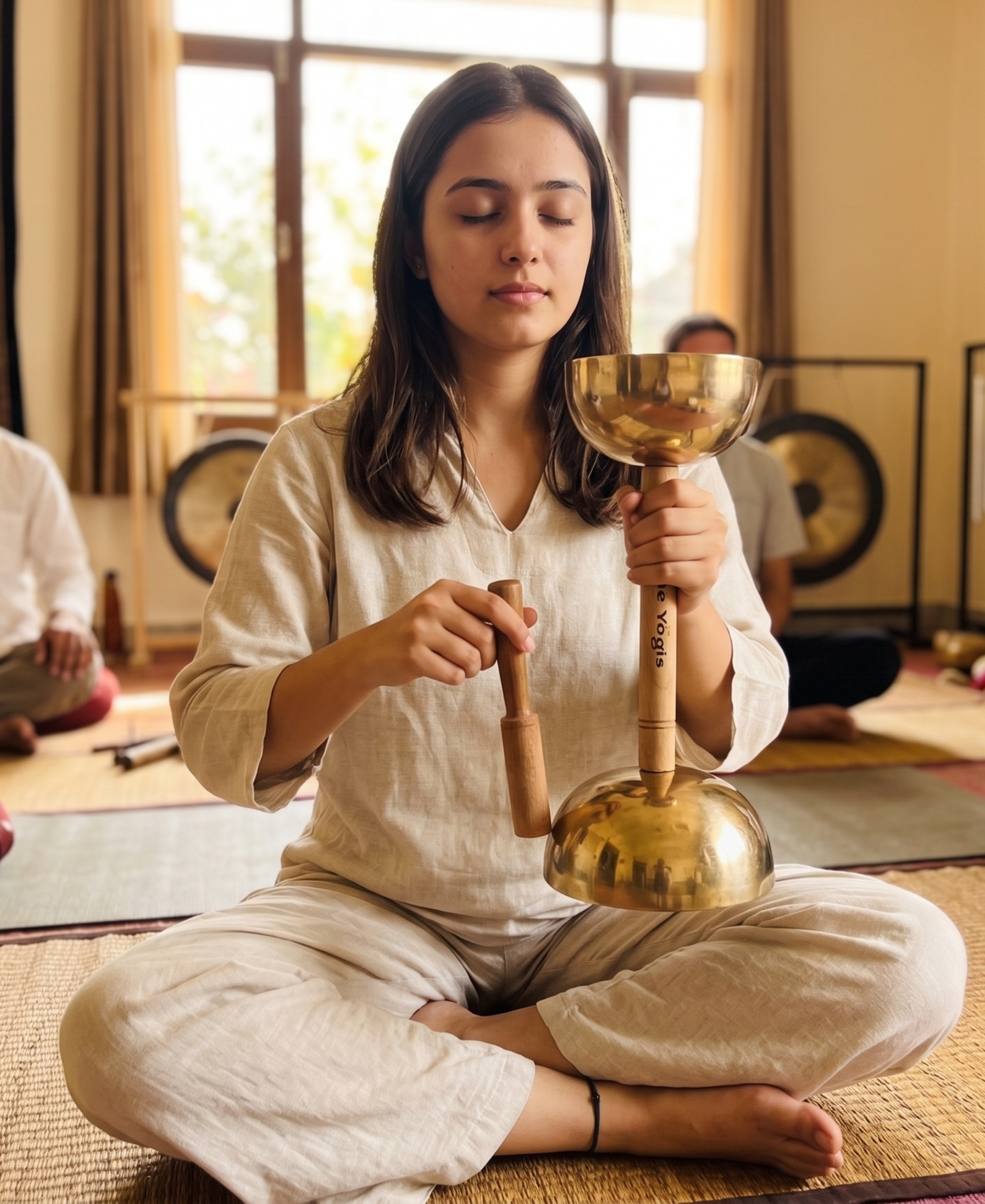 Double Singing Bowl with Handle ( Damaru )