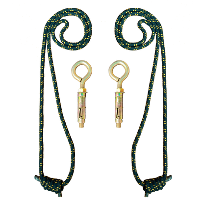 Iyengar Yoga Anti-Gravity Wall Rope | Size- Long  | Pc- 2 With 2 Wall Hook Fasteners
