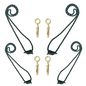 Iyengar Yoga Anti-Gravity Wall Rope | Long & Medium | Pc- 4 With 4Wall Hook Fasteners