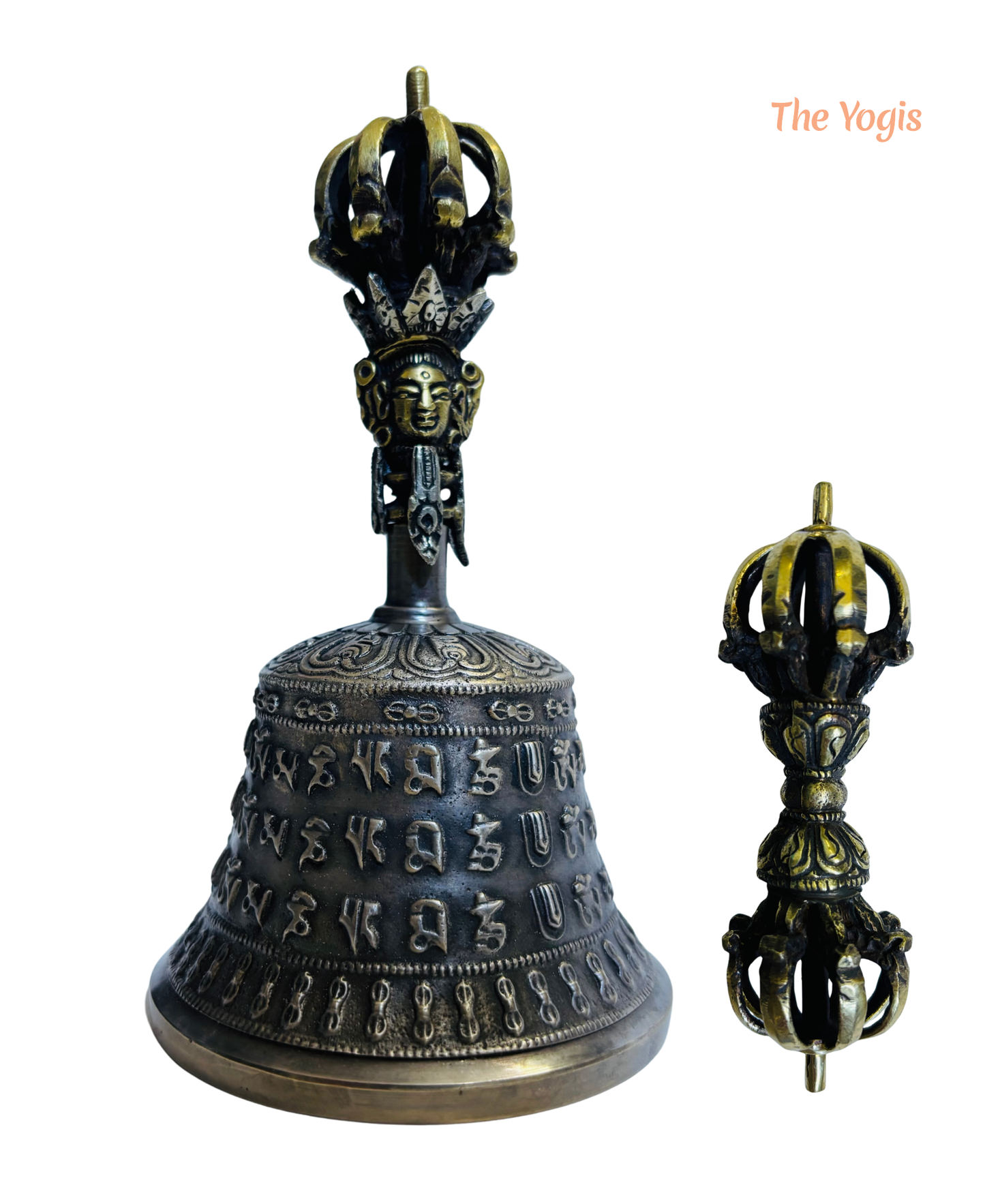 Tibetan Buddhist Meditation Om Bell and Dorje Set Handmade Vajra Dorje | Size - 7 inch |